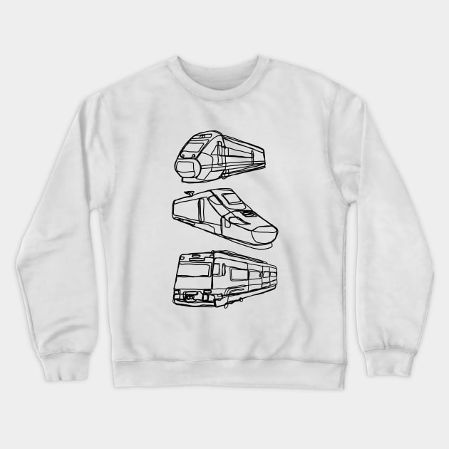 Railway rails train train driving love trains train driver high speed trains locomotive Crewneck Sweatshirt by Tropical Blood